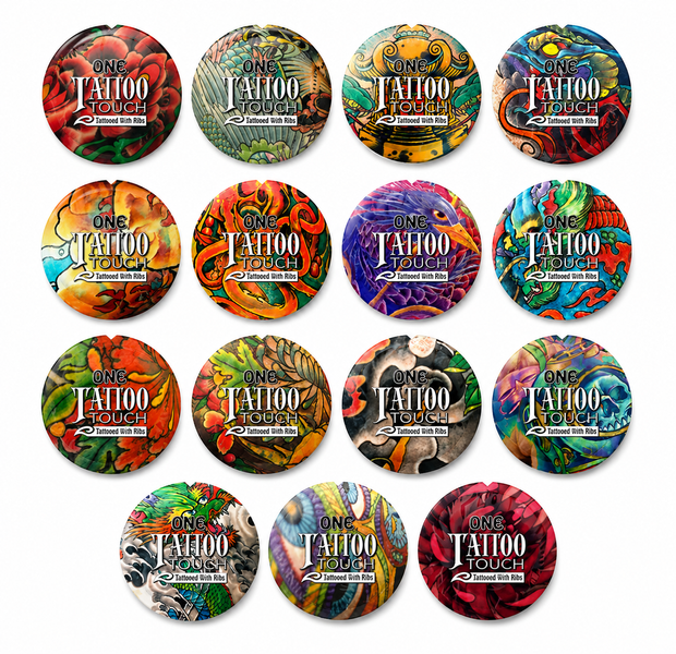 Ребристі презервативи ONE Tattoo Touch з малюнками тату 1 шт 112000B фото