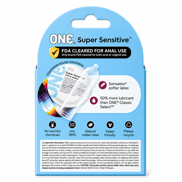 Ультратонкі презервативи ONE Super Sensitive з великою кількістю лубриканту 3 шт 11606C фото